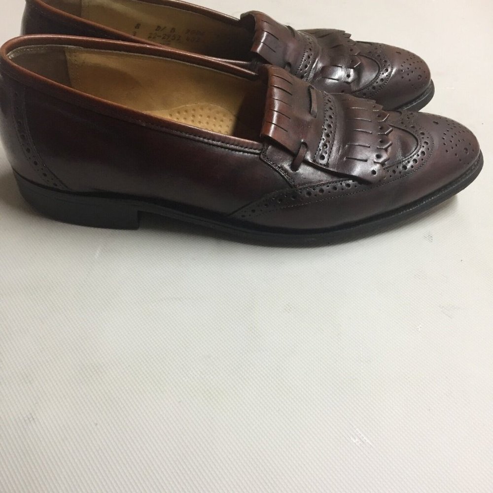 Johnston & Murphy Optima Brown Wingtip Brogue Tassel Kiltie Slip-On Loafer 8 D/B View 6